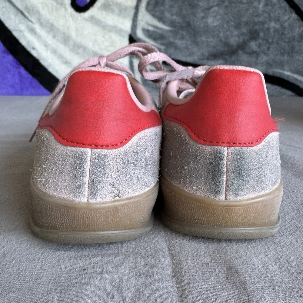 Size 6 - Adidas Gazelle Indoor‎ Shoes Womens Pink Red Suede Sneakers Gum Sole